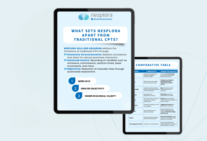 Differences between Nesplora and other traditional CPTS