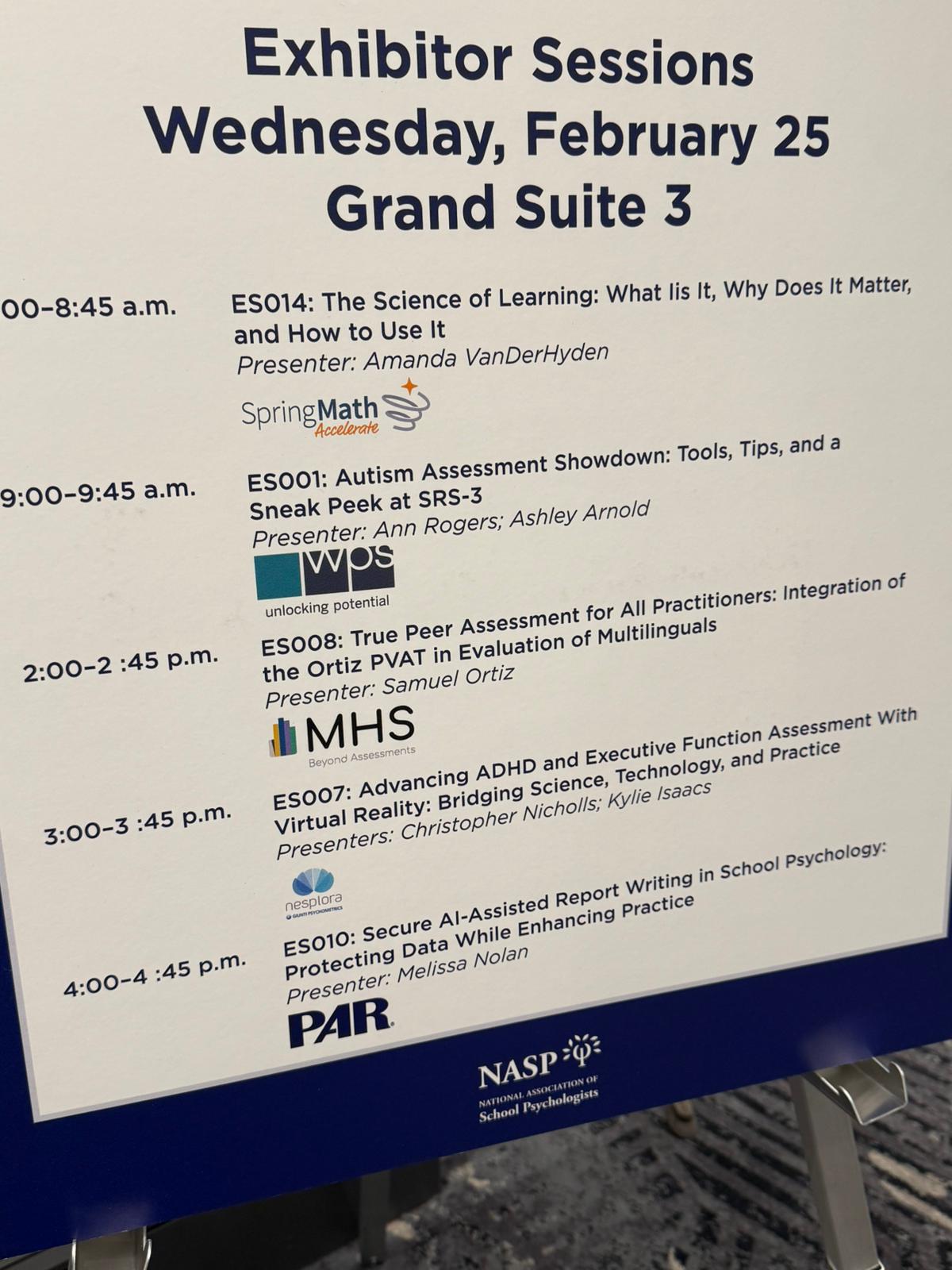 Exhibitor Session Nesplora NASP